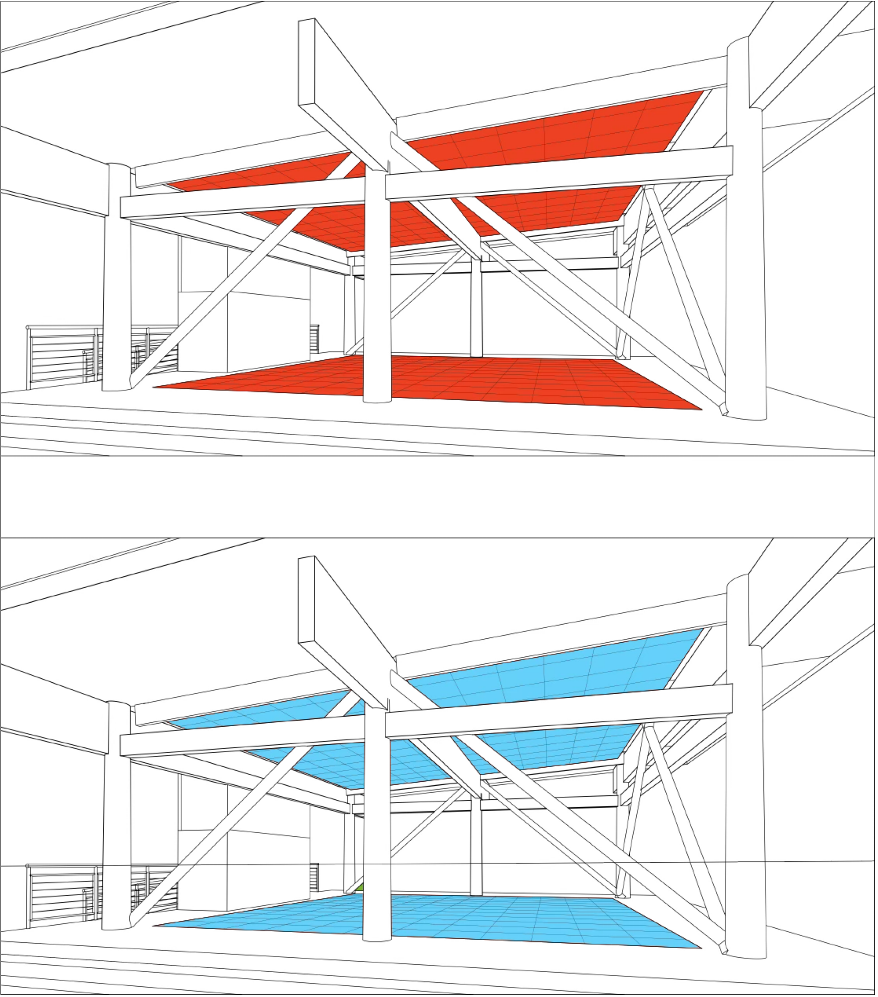 Outdoor pavilion with radiant floor and ceiling